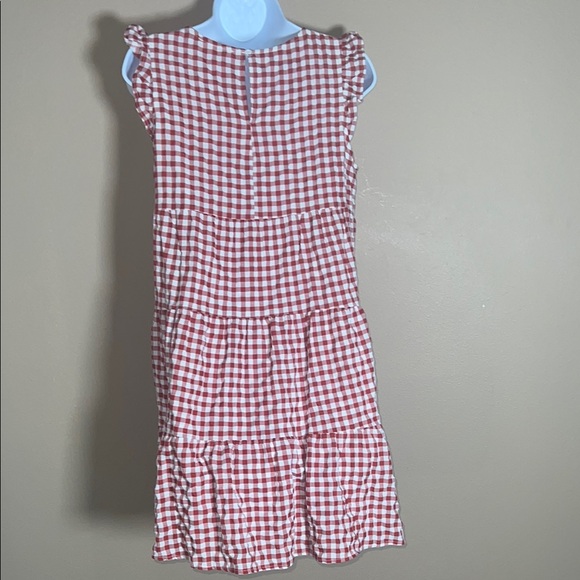 Red and White Tiered Flutter Sleeve Sundress - Picture 9 of 16